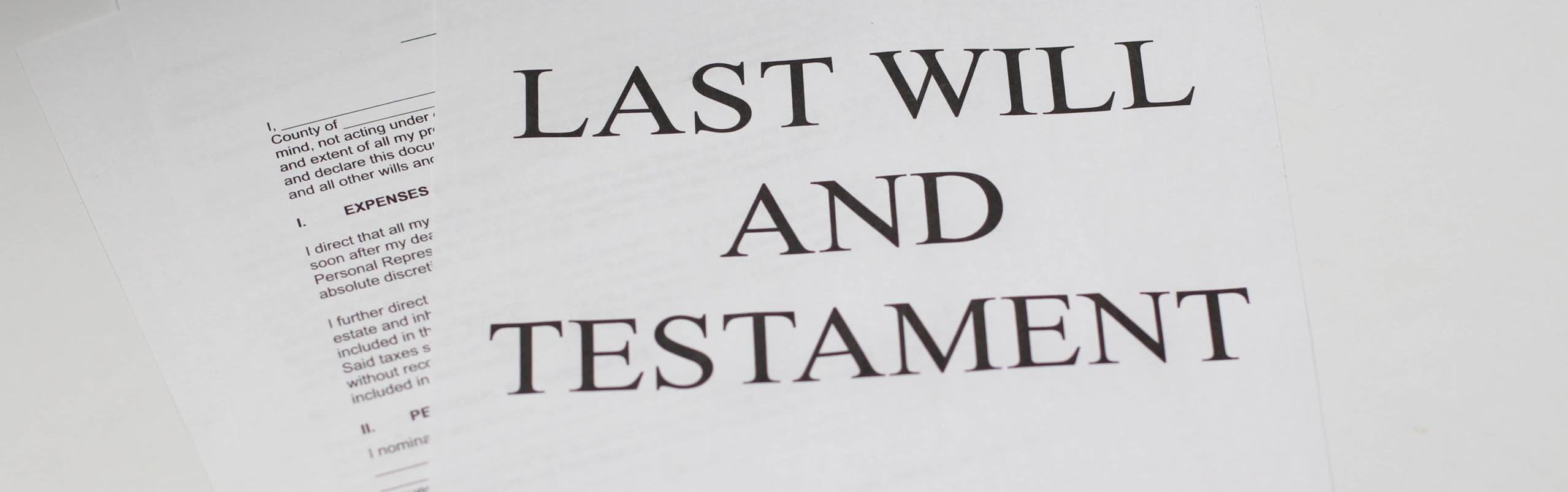 photo of last will and testament documents